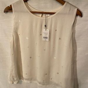 MNG by Mango star studded off-white tank